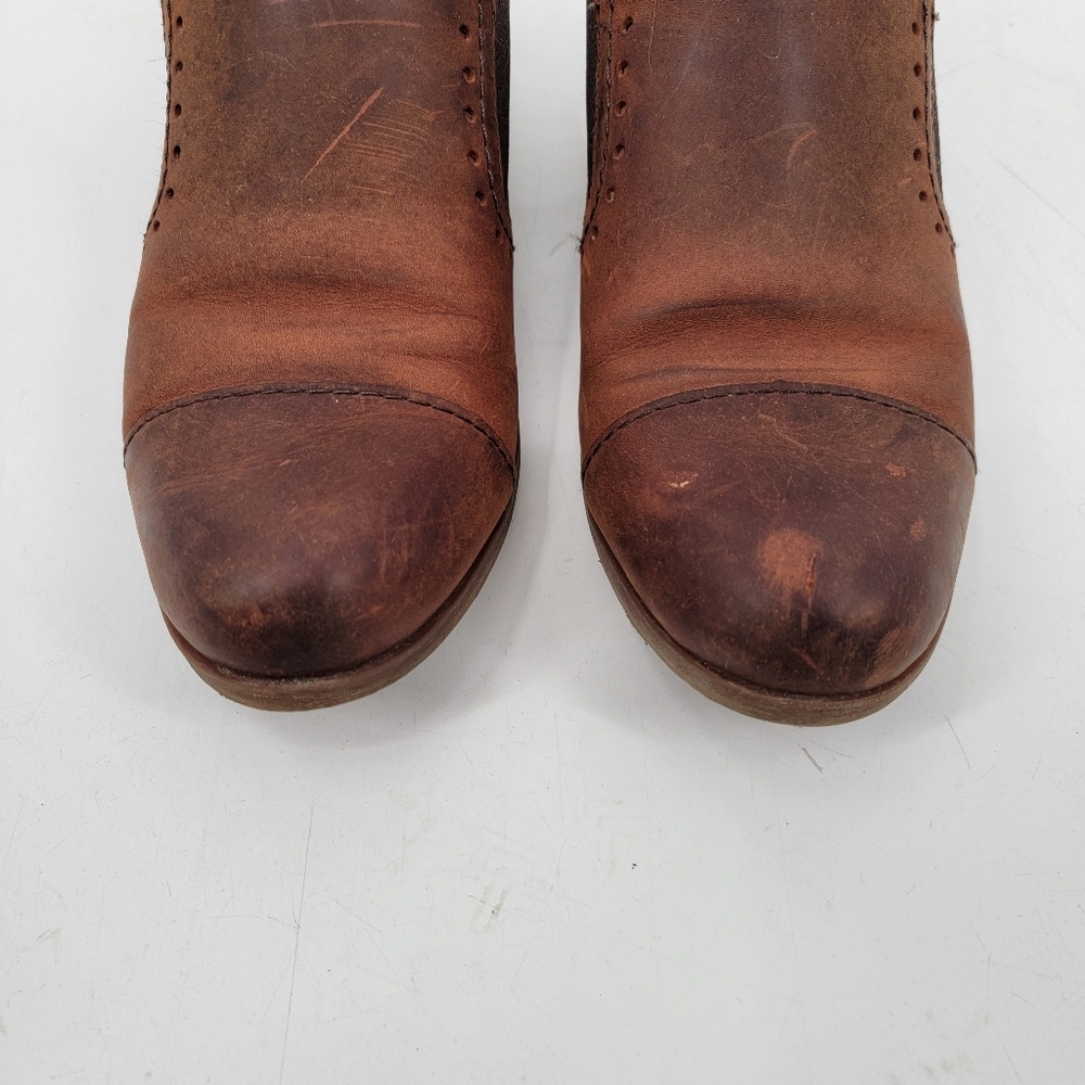 Kork Ease Brown Leather Loafers Size 9 Cap Toe Distressed Classic Minimalist - Picture 4 of 16